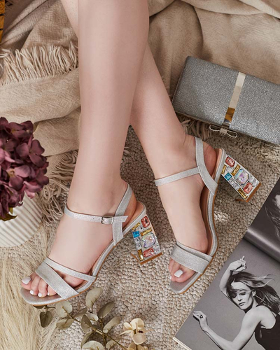 Royalfashion Naiste Solepte Crystal Post Sandaalid