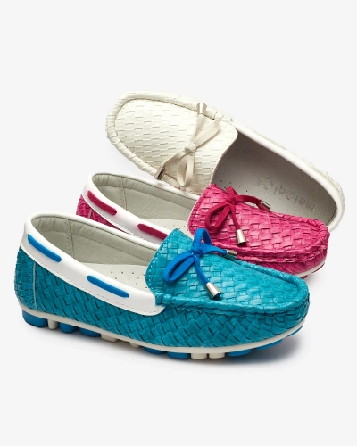 White children's moccasins Dannad- Footwear