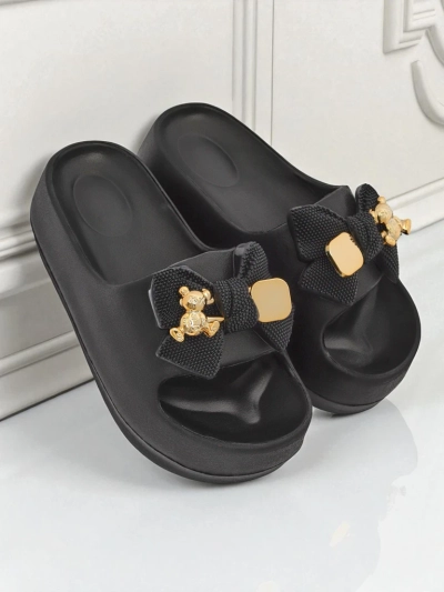 Royalfashion Женские резиновые шлепанцы с декоративным бантом Alday