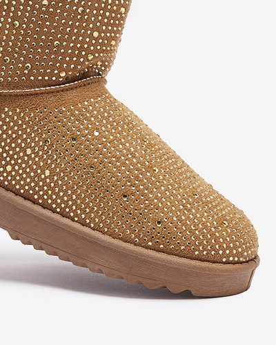Women's snow boots with camel cubic zirconias Rudis - Footwear