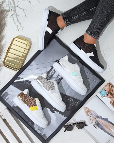 Royalfashion Valged ja pruunid naiste spordijalatsid Mlysio