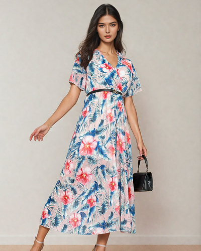 Royalfashion Naiste plisseeritud lilleline midi-kleit