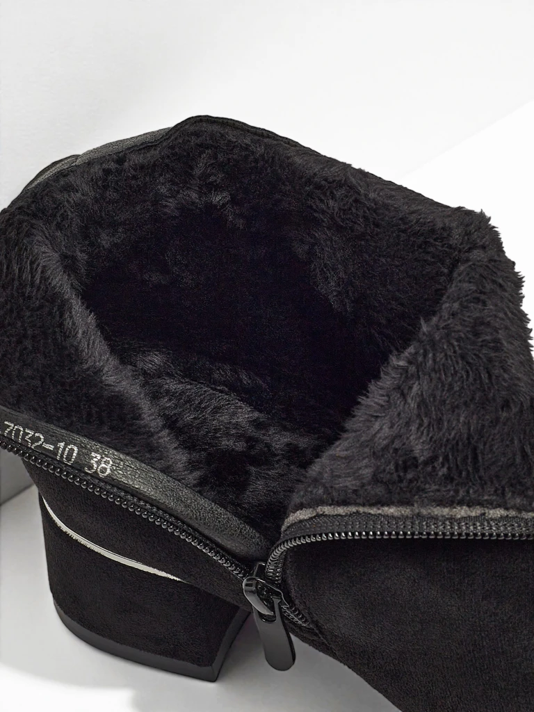 Women's Eco Suede Ankle Boots with Block Heel Arshinea