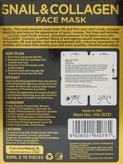 HydraVenus Collagen Snail Mask – intensiivne niisutus ja naha taastamine