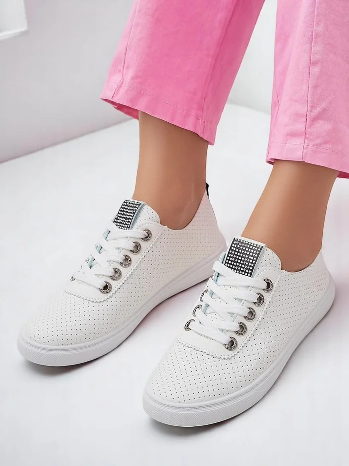 Royalfashion Women's sneakers with rhinestones Cytorrie