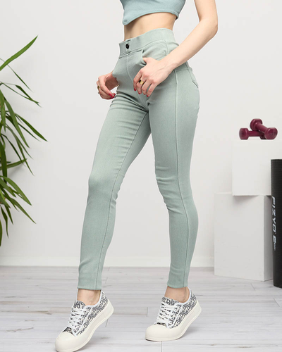 Women's green treggings- Clothing