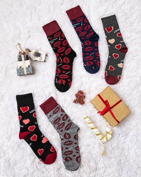 Royalfashion Set of men's long socks LOVE 5/pack