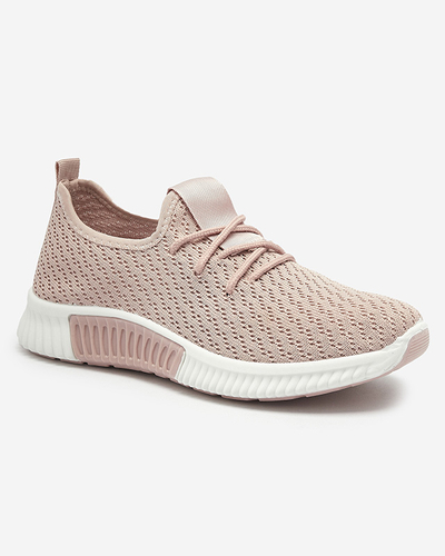 Розовые женские спортивные туфли из ткани Vobbu- Footwear