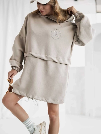 Royalfashion Women's cotton mini dress hoodie type