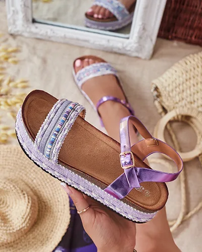 Royalfashion Женские сандалии из мусира с вышивкой