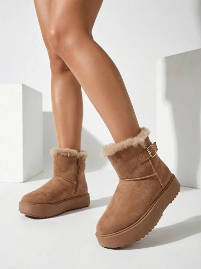 Royalfashion Women's Winter Crest Short Snow Boots