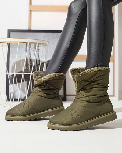 Dark green women's shoes a'la snow boots Amirfu- Footwear