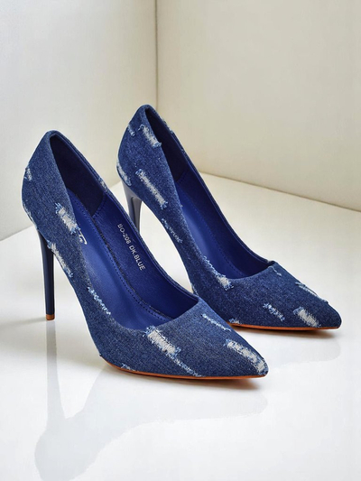 Royal Fashion Women's Denim Chic Stiletto Pumps