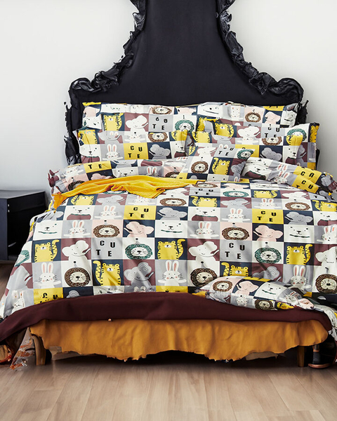 Royalfashion Mustriline voodipesu 160x200 3-osaline komplekt