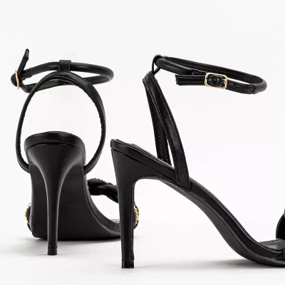 OUTLET Black women's stiletto sandals Tenedi - Footwear