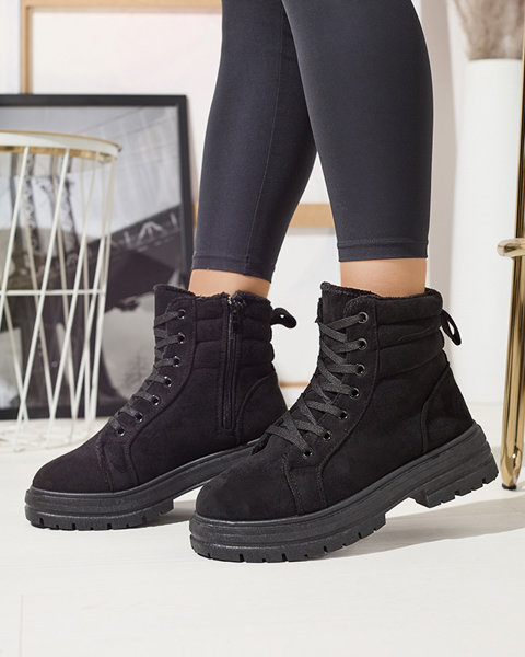 Women's insulated trapper boots in black colozre Tivica - Footwear