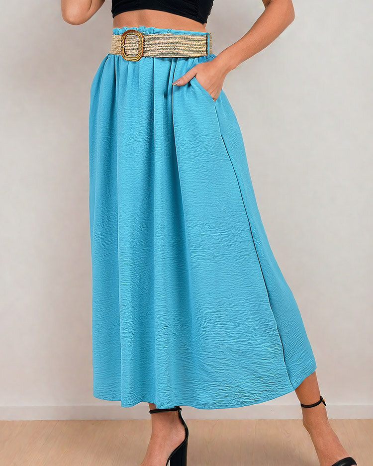 Royalfashion Women's midi skirt with belt