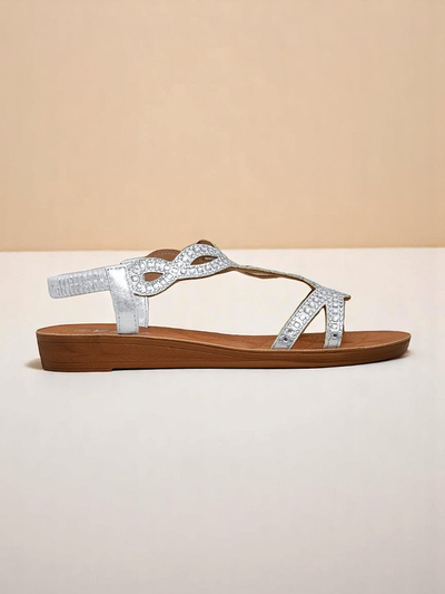 Lola Grace Women's Royal Fashion Sandals with Decorative Straps