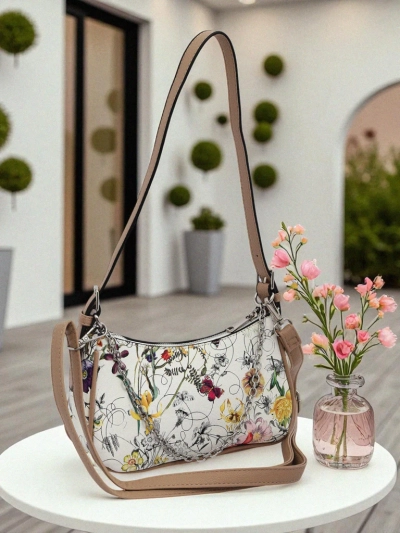 Royalfashion Small women's handbag made of eco-leather with floral pattern Lily Bloom