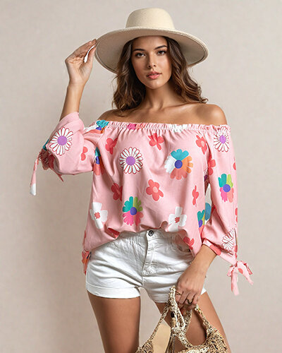 Royalfashion Women's blouse a'la Spanish floral blouse