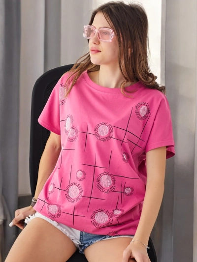 Royalfashion Women's Cotton T-Shirt with Print