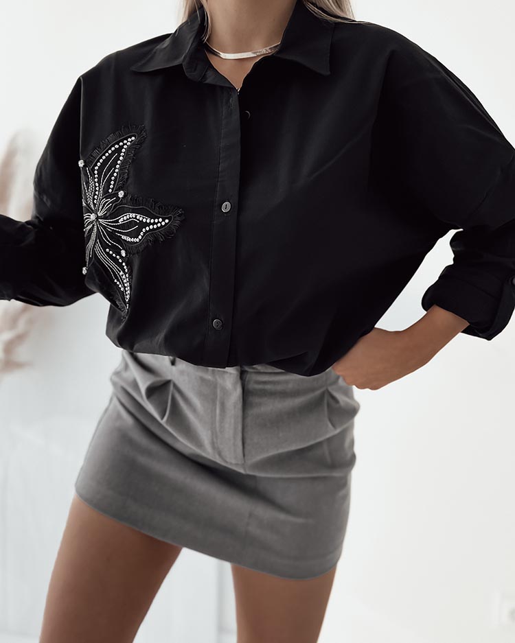 Royalfashion Женская рубашка с нашивкой