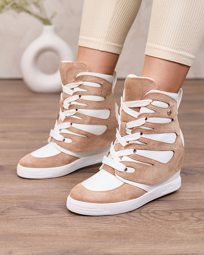 Royalfashion Light brown Pamstinsa women's sporty boots on heels