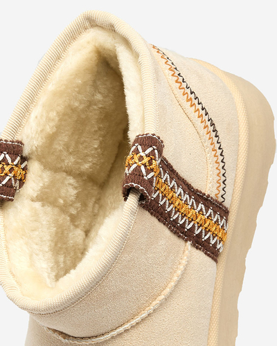 Royalfashion Naiste lühikesed saapad a'la lumesaapad kaunistusega Erititta