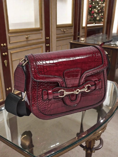 Naiste Käekott Aurora Burgundia Ökoloogiline Nahast Elegantne