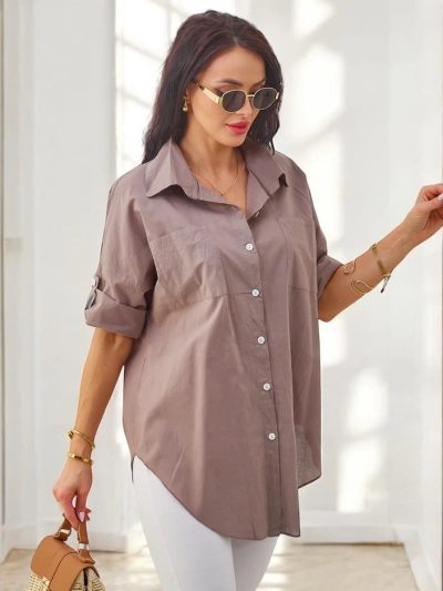 Royalfashion Cotton women's shirt with 3/4 sleeves