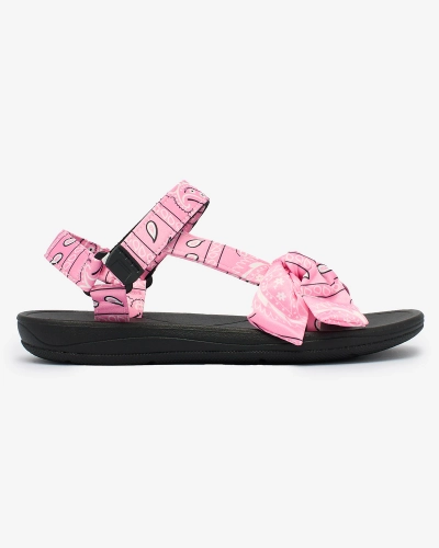 Royalfashion Pink women's sandals with bow Oyall