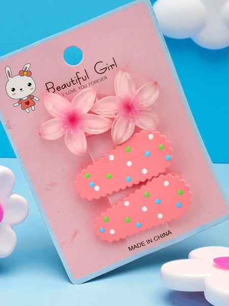 Set of hair clips with a floral motif