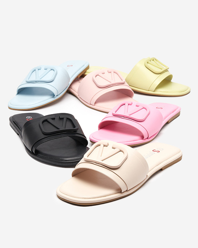 Cartec blue women's eco leather slippers - Footwear