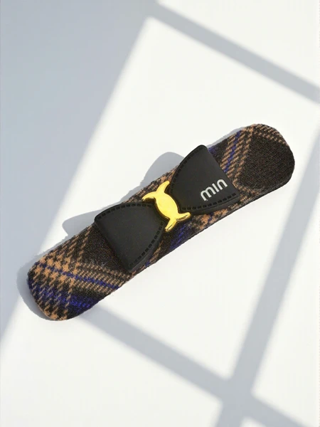 Royalfashion Checkered Hair Clip with Bow