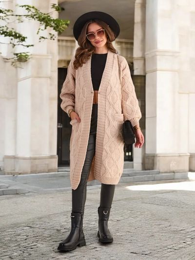 Royalfashion Knitted women's poncho sweater