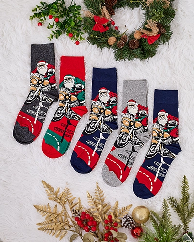 Royalfashion Long men's Christmas sokks 5/pack
