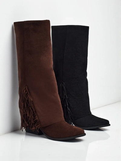 Women's Eco-Suede Knee-High Boots with Tauren Upper