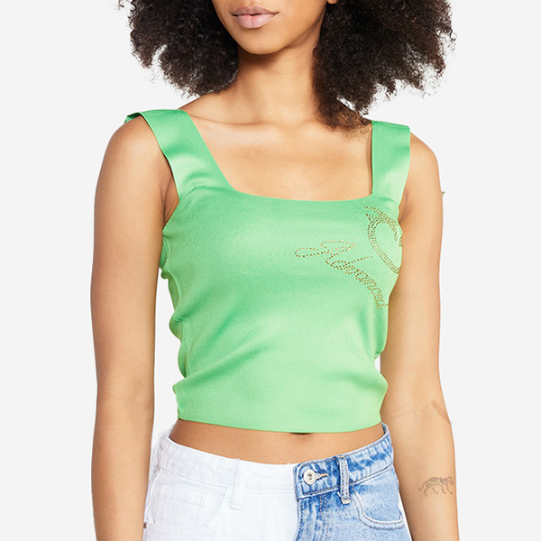 Naiste roheline rihmaga crop top - Riietus