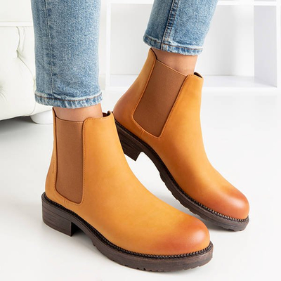 Brązowe damskie botki Gerard - Obuwie