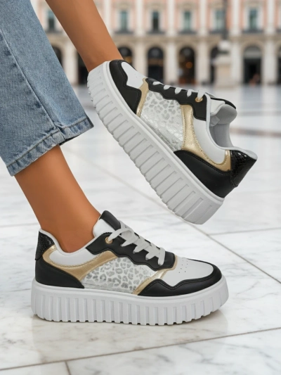 Royalfashion Callista naiste platvormiga tossud, must öko-nahk, suurus 40