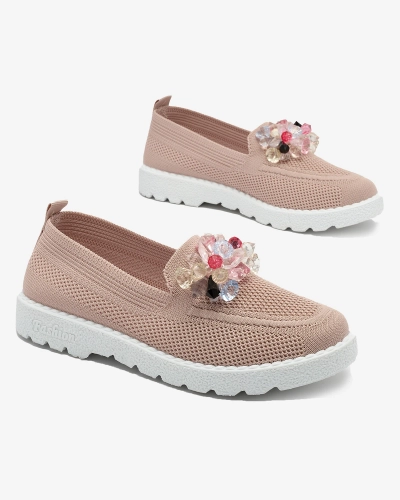 Royalfashion Roosa naiste kaunistatud poolslip-on kingad Enweta