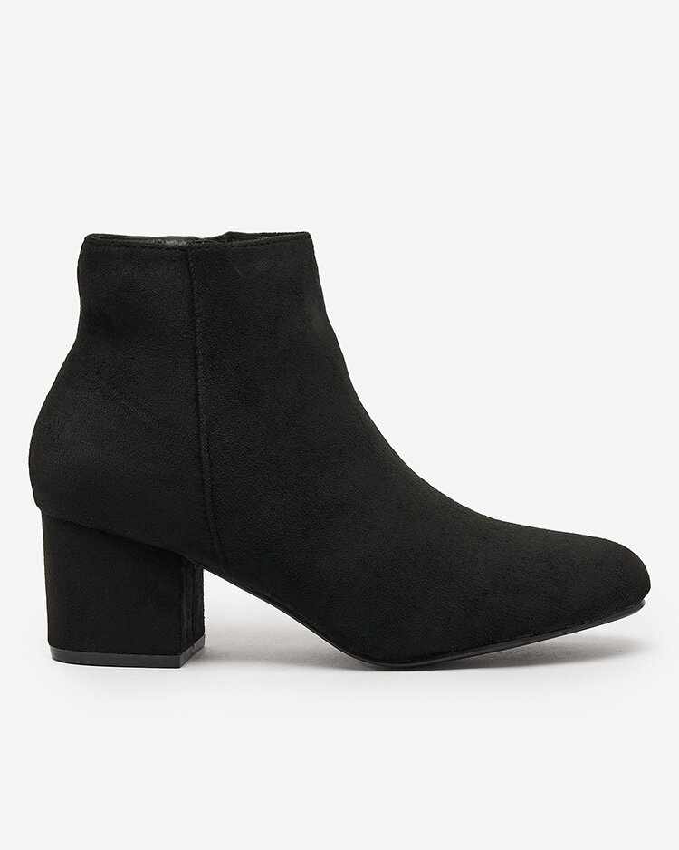 Royalfashion Черные женские сапоги на низкой шпильке Referra