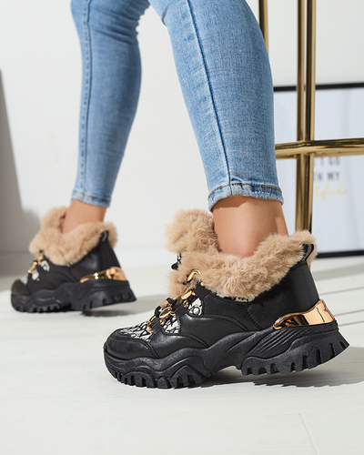 Naiste spordijalatsid karusnahaga mustad Reyma- Jalatsid