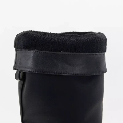 OUTLET Women's black knee-high boots Filusio - Footwear