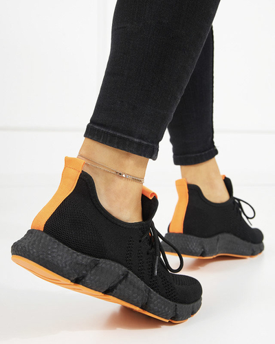 Mustad ja oranžid naiste spordijalatsid Bommgi - Jalatsid