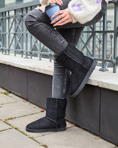 Royalfashion Black boots a'la snow boots for women Leaner