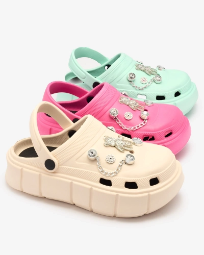 Royalfashion Beige women's rubber flip-flops Kooranza