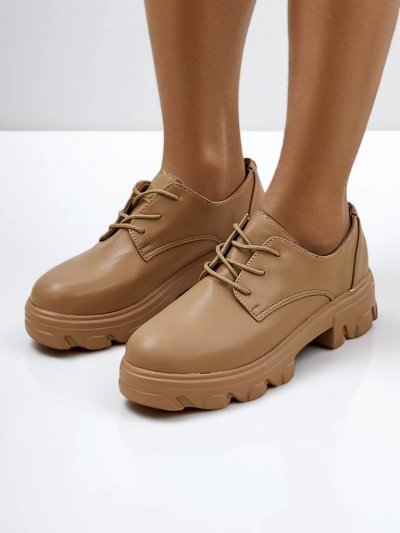 Женские туфли Royalfashion на шнуровке с толстой подошвой Gofey