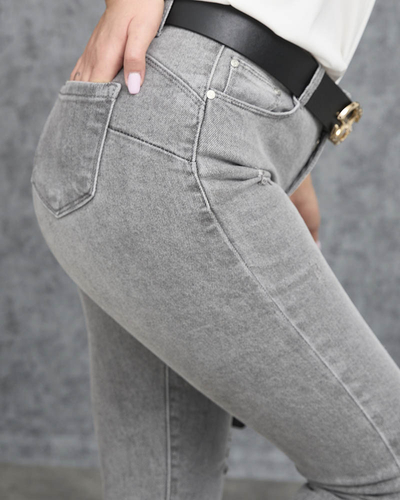 Women's tube jeans in gray- Clothing