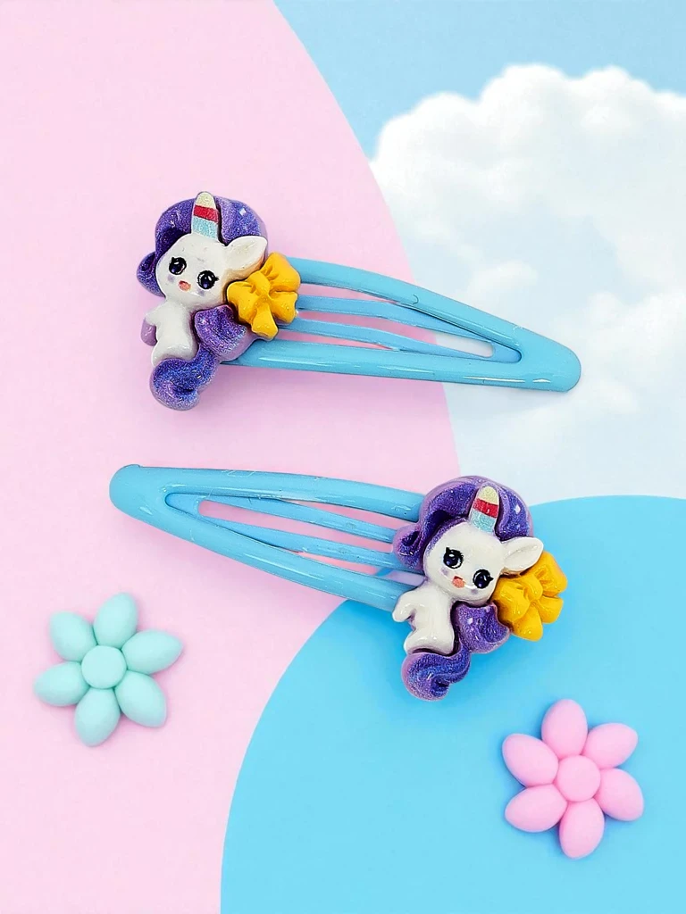 Hair clips with unicorn